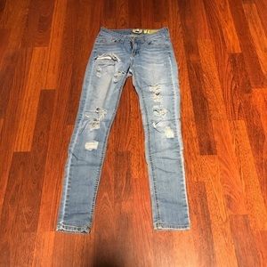 Indigo Rein Skinny Distress Whitewashed Jeans